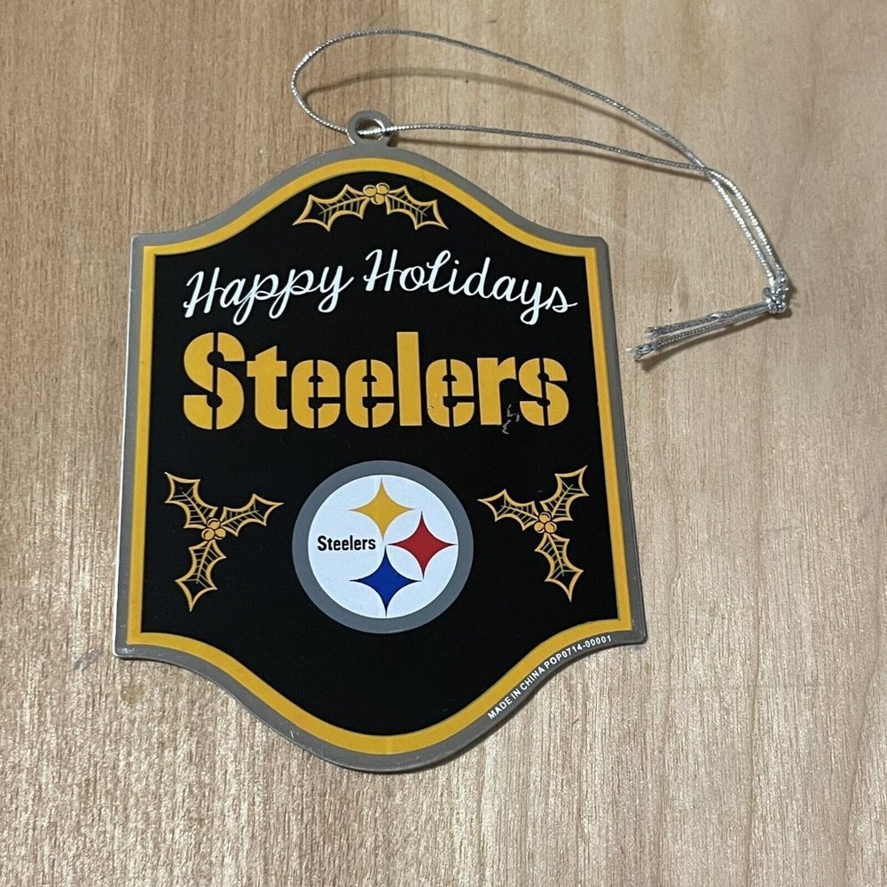 Pittsburgh Steelers Logo Football Christmas Tree Ornament